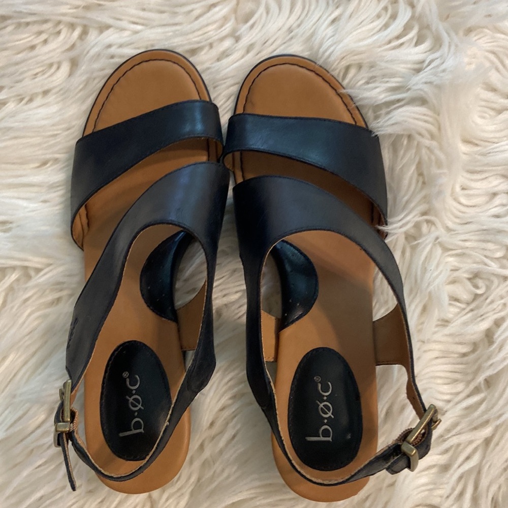 BOC Leather Women's Sandals size 10 see all photos for condition color black - Picture 11 of 12